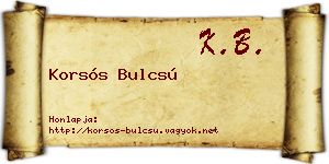 Korsós Bulcsú névjegykártya